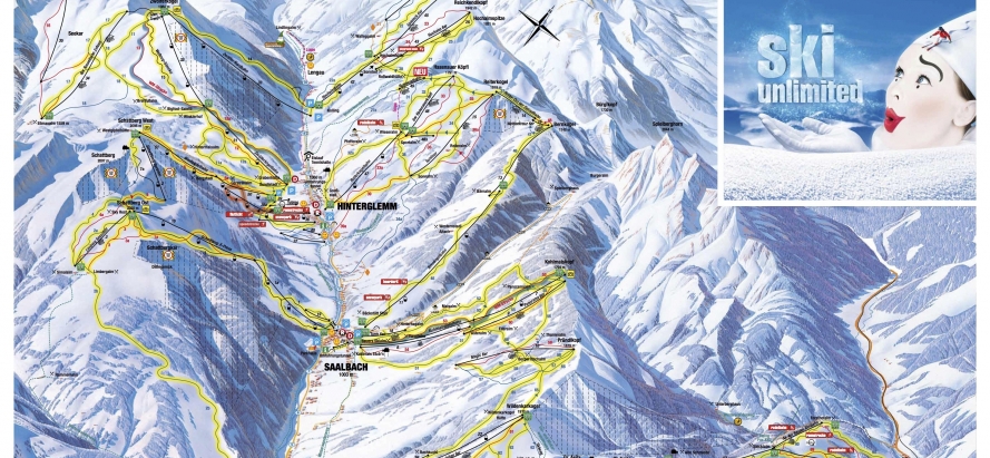 skigebied Saalbach Hinterglemm Leogang: 200 km skipiste en meer dan 40 berghutten